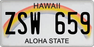 HI license plate ZSW659