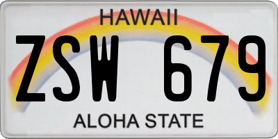 HI license plate ZSW679