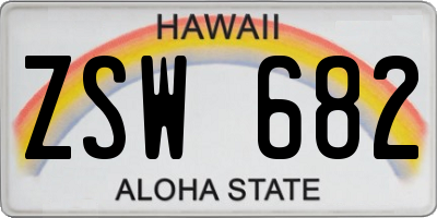 HI license plate ZSW682