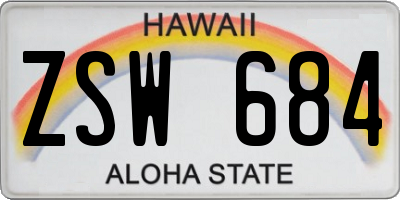 HI license plate ZSW684