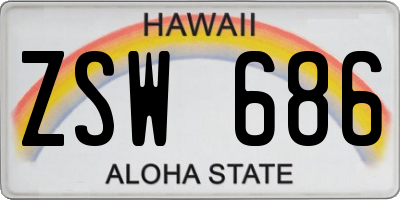 HI license plate ZSW686
