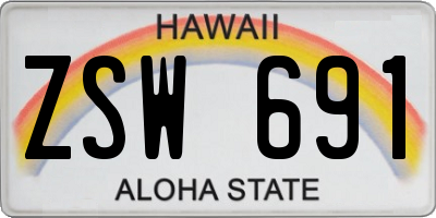 HI license plate ZSW691
