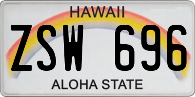 HI license plate ZSW696
