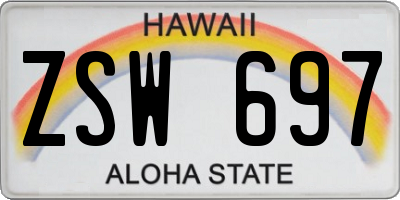 HI license plate ZSW697