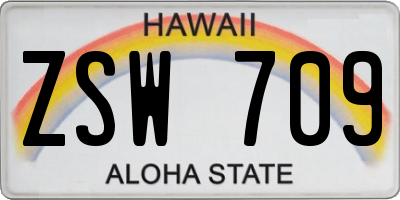 HI license plate ZSW709