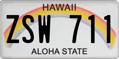 HI license plate ZSW711