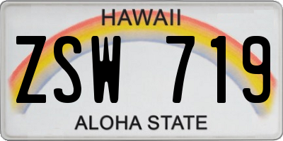 HI license plate ZSW719