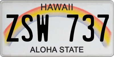 HI license plate ZSW737