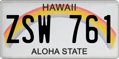HI license plate ZSW761