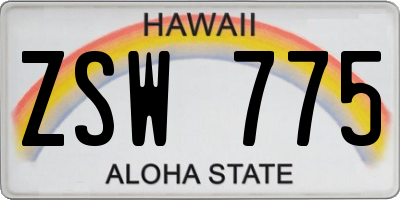HI license plate ZSW775