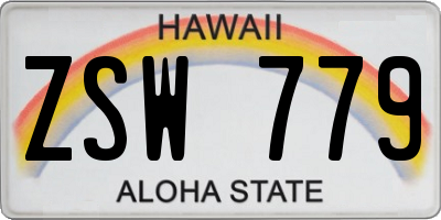 HI license plate ZSW779