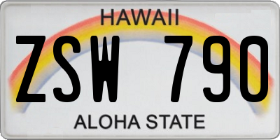 HI license plate ZSW790