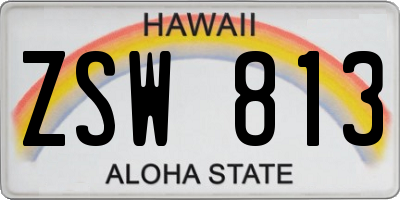 HI license plate ZSW813