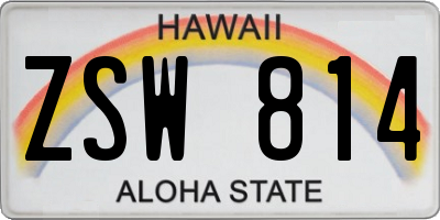 HI license plate ZSW814