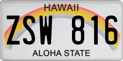 HI license plate ZSW816