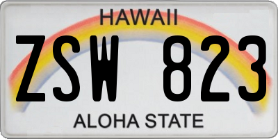 HI license plate ZSW823