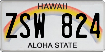 HI license plate ZSW824