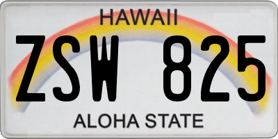 HI license plate ZSW825