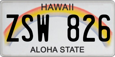 HI license plate ZSW826