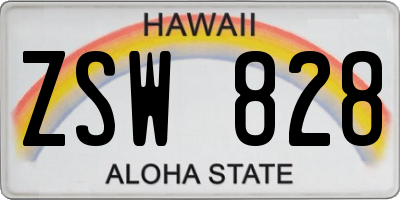 HI license plate ZSW828
