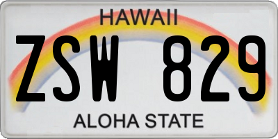 HI license plate ZSW829