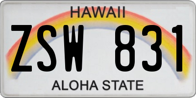 HI license plate ZSW831