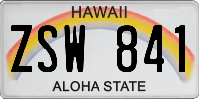 HI license plate ZSW841
