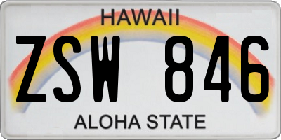 HI license plate ZSW846