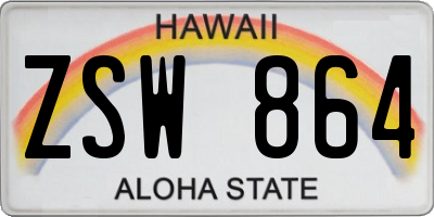 HI license plate ZSW864
