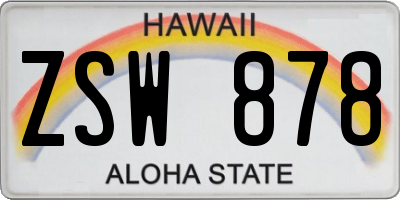 HI license plate ZSW878