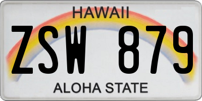 HI license plate ZSW879