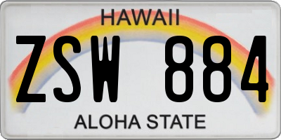 HI license plate ZSW884