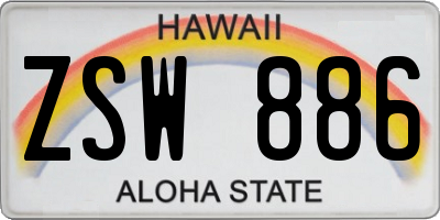 HI license plate ZSW886