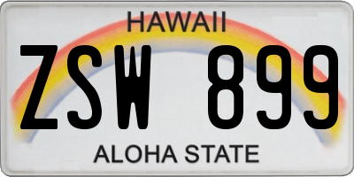 HI license plate ZSW899