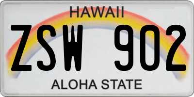 HI license plate ZSW902