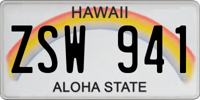 HI license plate ZSW941