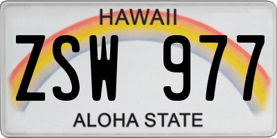 HI license plate ZSW977