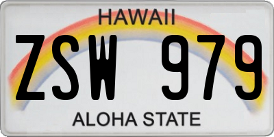 HI license plate ZSW979