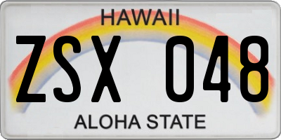 HI license plate ZSX048