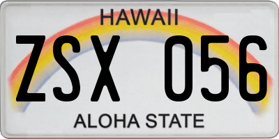 HI license plate ZSX056