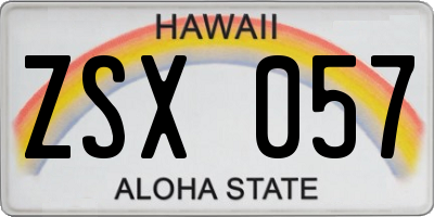 HI license plate ZSX057