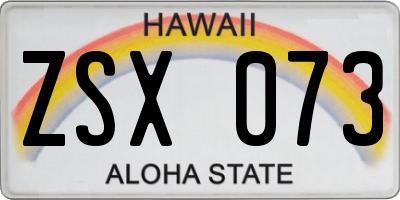 HI license plate ZSX073
