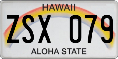 HI license plate ZSX079