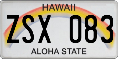 HI license plate ZSX083