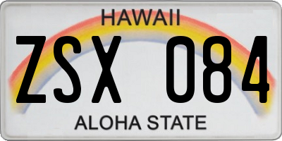 HI license plate ZSX084