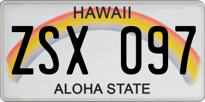 HI license plate ZSX097