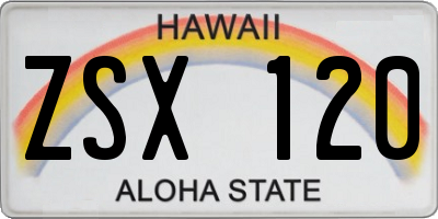 HI license plate ZSX120