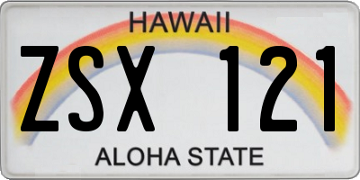 HI license plate ZSX121