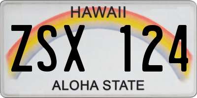 HI license plate ZSX124