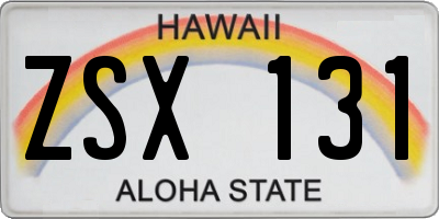 HI license plate ZSX131